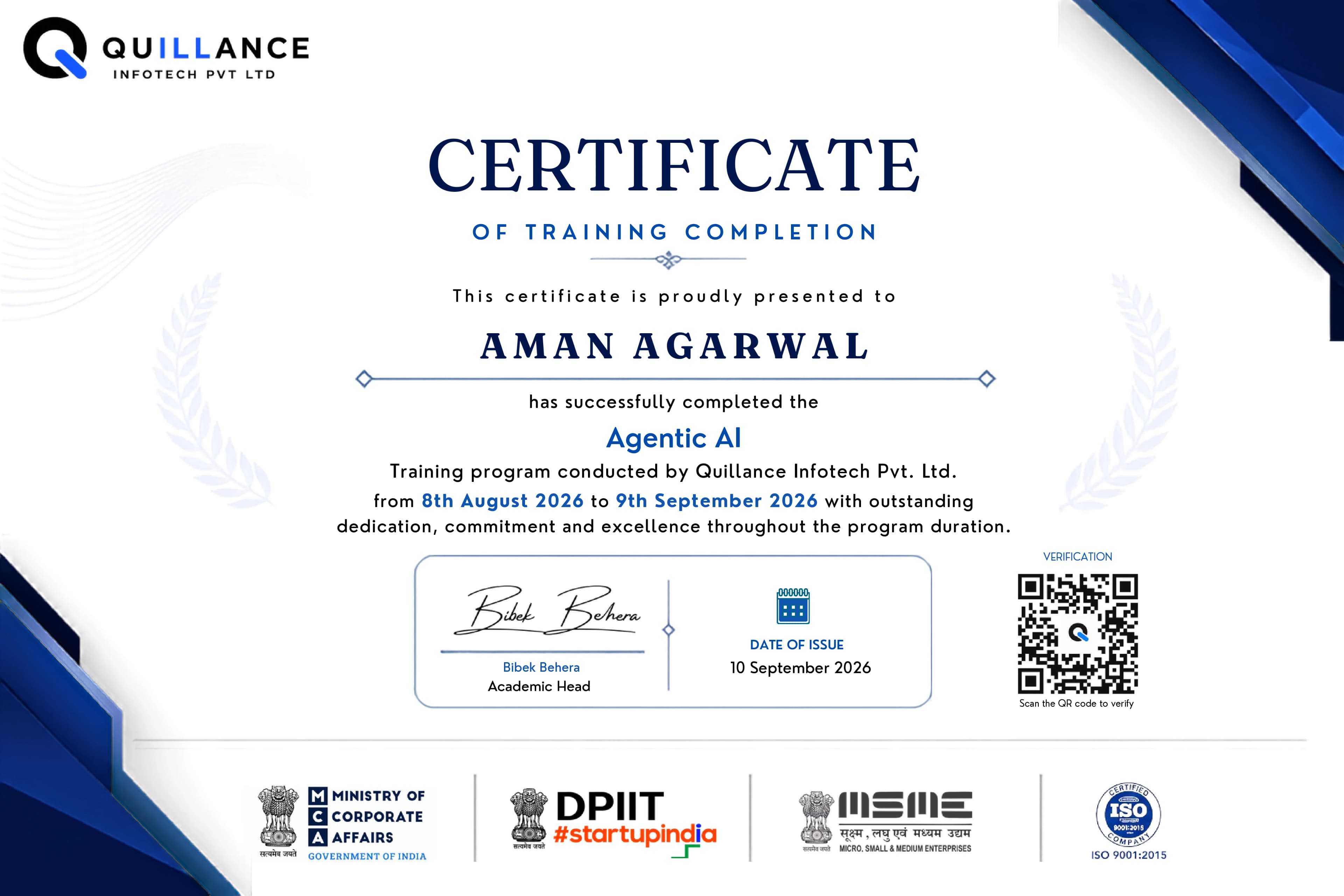 Training Certificate